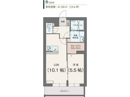 ピーノ湘南(1LDK/1階)の間取り写真