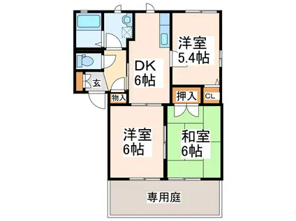 シャーメゾン古城(3DK/1階)の間取り写真