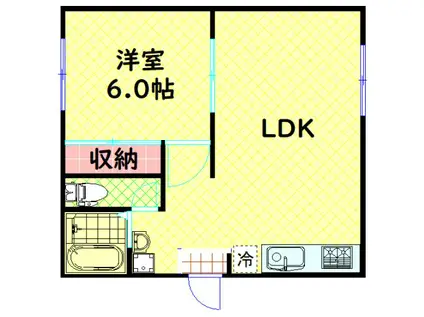 堀江ヴィラ(2K/5階)の間取り写真