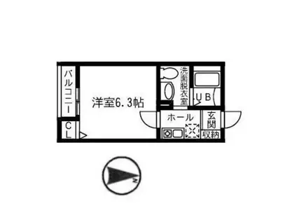 ウエストハイムLT7丁目(1K/1階)の間取り写真