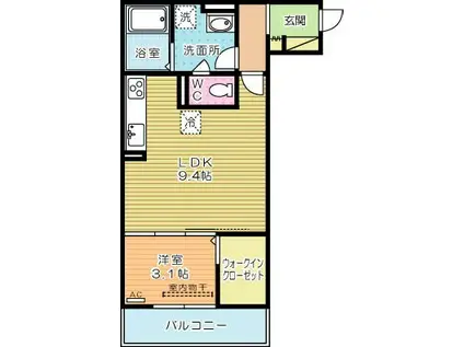 ザ・レジデンスBONJONO ウエストザ・レジデンスボンジョーノ ウ(1LDK/3階)の間取り写真