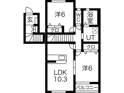 グレンディール C棟(2LDK/2階)の間取り写真