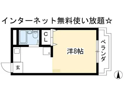 アストロプラザIV(1K/2階)の間取り写真