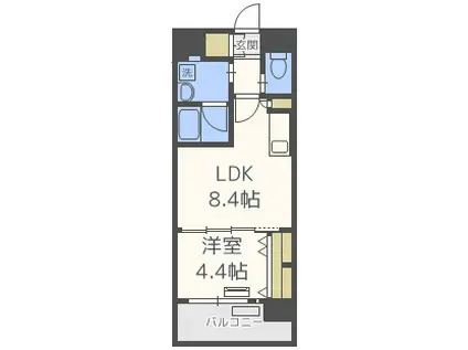 グランフォーレ ラグゼ 箱崎(1LDK/2階)の間取り写真