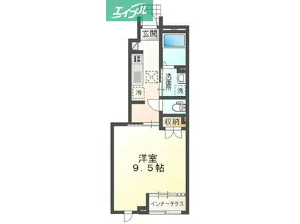 シューメゾン(1K/1階)の間取り写真