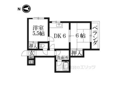 北村マンション(2DK/2階)の間取り写真