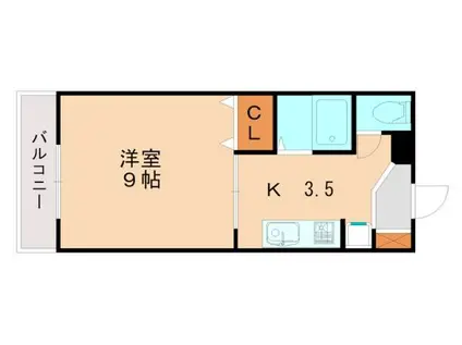 パークヴィラ(1K/2階)の間取り写真