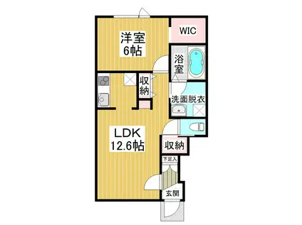 ラ・マナーナ(1LDK/1階)の間取り写真