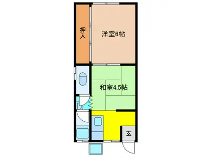 みろく荘(2K/1階)の間取り写真