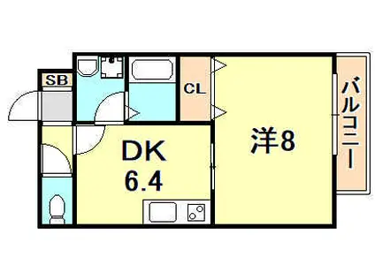 サニーヴィラ(1DK/2階)の間取り写真