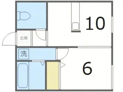 369ハイツ(1LDK/2階)の間取り写真