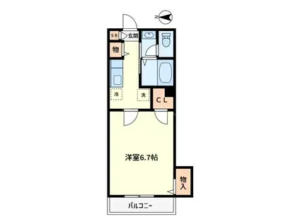 グラン・シャリオ(1K/2階)の間取り写真