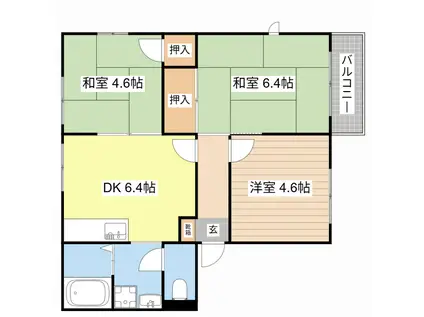 ファミールホリイ(3DK/2階)の間取り写真