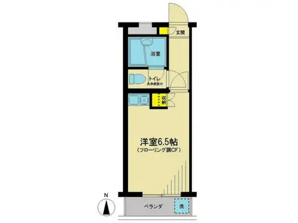 ヒルサイド1(ワンルーム/1階)の間取り写真