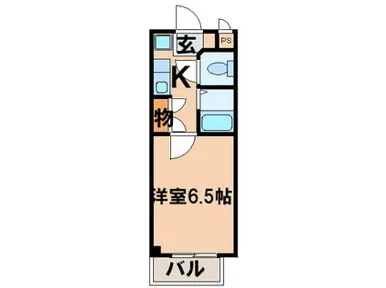 ドミノ建仁寺(1K/1階)の間取り写真