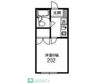 プレミール二子(ワンルーム/2階)の間取り写真