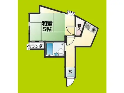 新宿津石ビル(1K/3階)の間取り写真