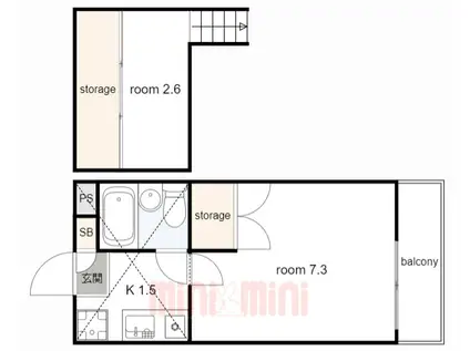 ラピート西明石(1K/1階)の間取り写真