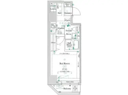 REILIS NISHIDAI AZ(1K/3階)の間取り写真