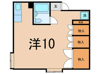 パルク深沢I(ワンルーム/2階)の間取り写真