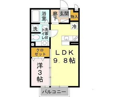 メゾン ラ トゥール A棟(1LDK/1階)の間取り写真