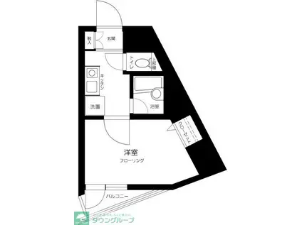 グランジュール目白西(1K/2階)の間取り写真