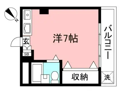 グリーンファミーユ(ワンルーム/3階)の間取り写真