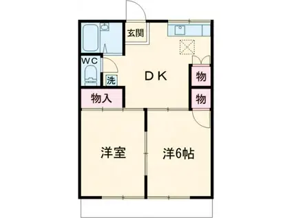 ハイツ神山 1号棟(2DK/1階)の間取り写真