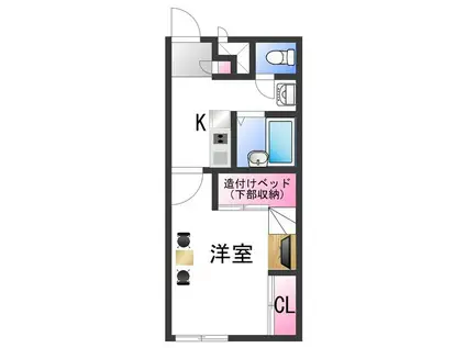 レオパレスなぐさ(1K/1階)の間取り写真