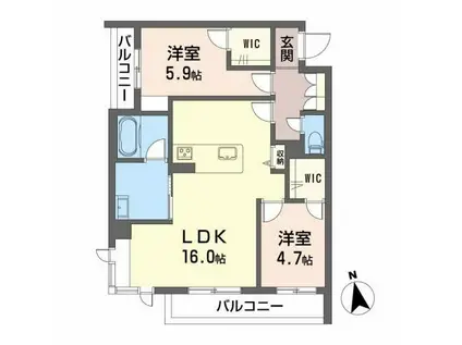 GREENAGE U(2LDK/2階)の間取り写真