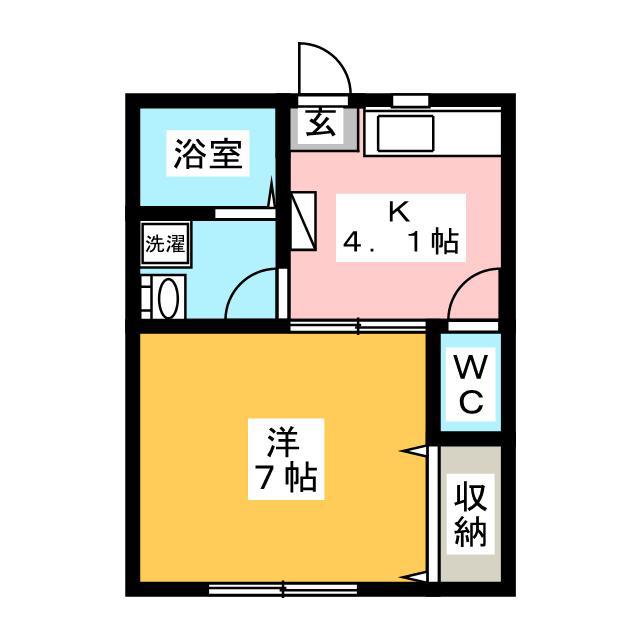 コンフォート辰己(1K/1階)の間取り写真