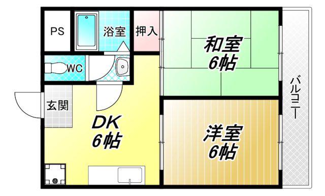 新星ビル布施(2DK/3階)の間取り写真