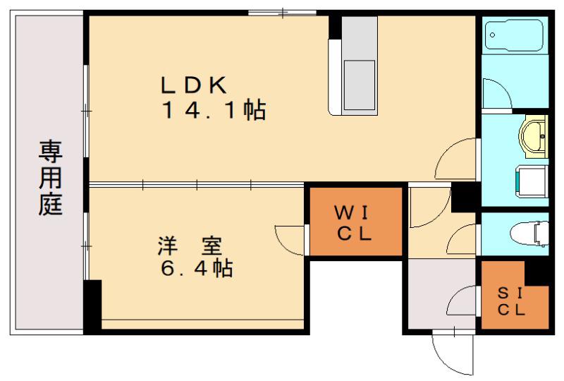 シャーメゾンSUE(1LDK/1階)の間取り写真