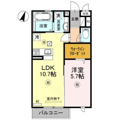 ベルフォーレ(1LDK/1階)の間取り写真