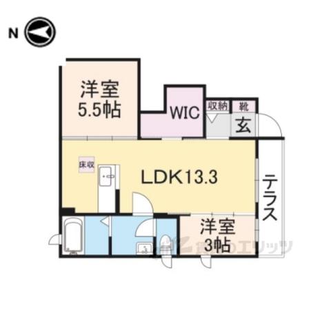 グラヴィスⅡ(2LDK/1階)の間取り写真