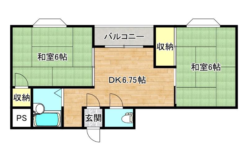 第3タナックマンション(2DK/4階)の間取り写真