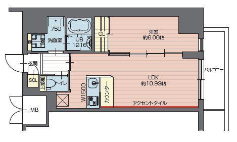 プレジオ西新井(1LDK/8階)の間取り写真