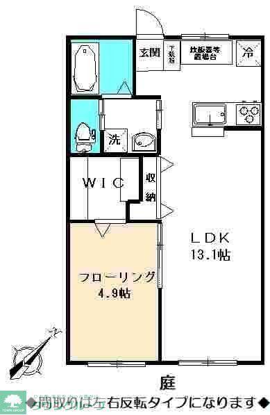 サンリバーハイツ(1LDK/1階)の間取り写真