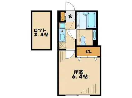 アザーレ多摩美D(1K/2階)の間取り写真