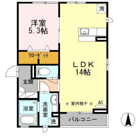 ステラカーサ(1LDK/2階)の間取り写真