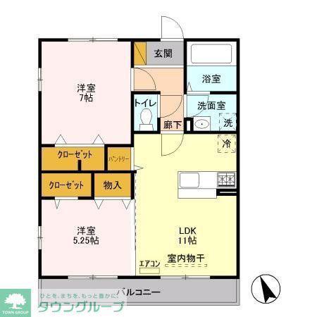 ルーチェ南八幡(2LDK/3階)の間取り写真