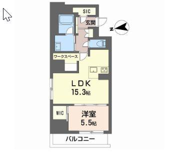 ナナアーク荒町(1LDK/9階)の間取り写真