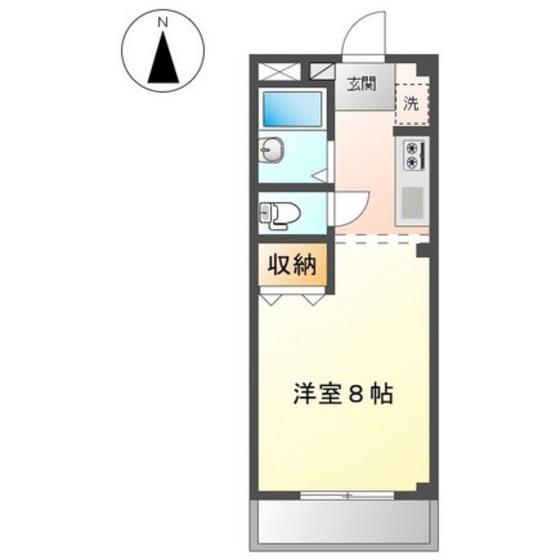 サンフィット国富(1K/2階)の間取り写真