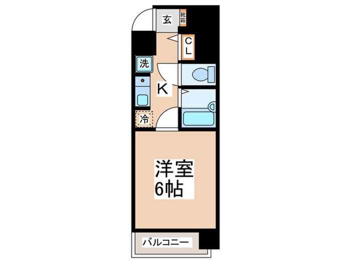 エスポワール(1K/2階)の間取り写真