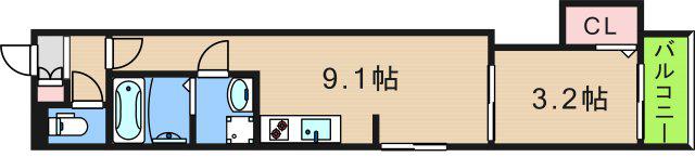HAQ TERRACE(1LDK/2階)の間取り写真