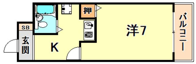 メゾンブランシェ大町(1K/1階)の間取り写真