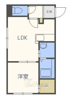 ソフィアステージ札幌白石(1LDK/4階)の間取り写真