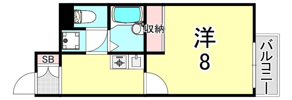 レオネクストさくら五段坂II(1K/1階)の間取り写真