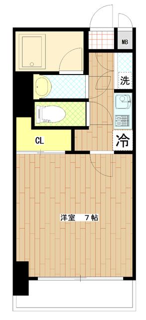 HF北四番丁レジデンス(1K/6階)の間取り写真
