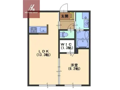 グランシャリオ楠根 A棟(1LDK/1階)の間取り写真